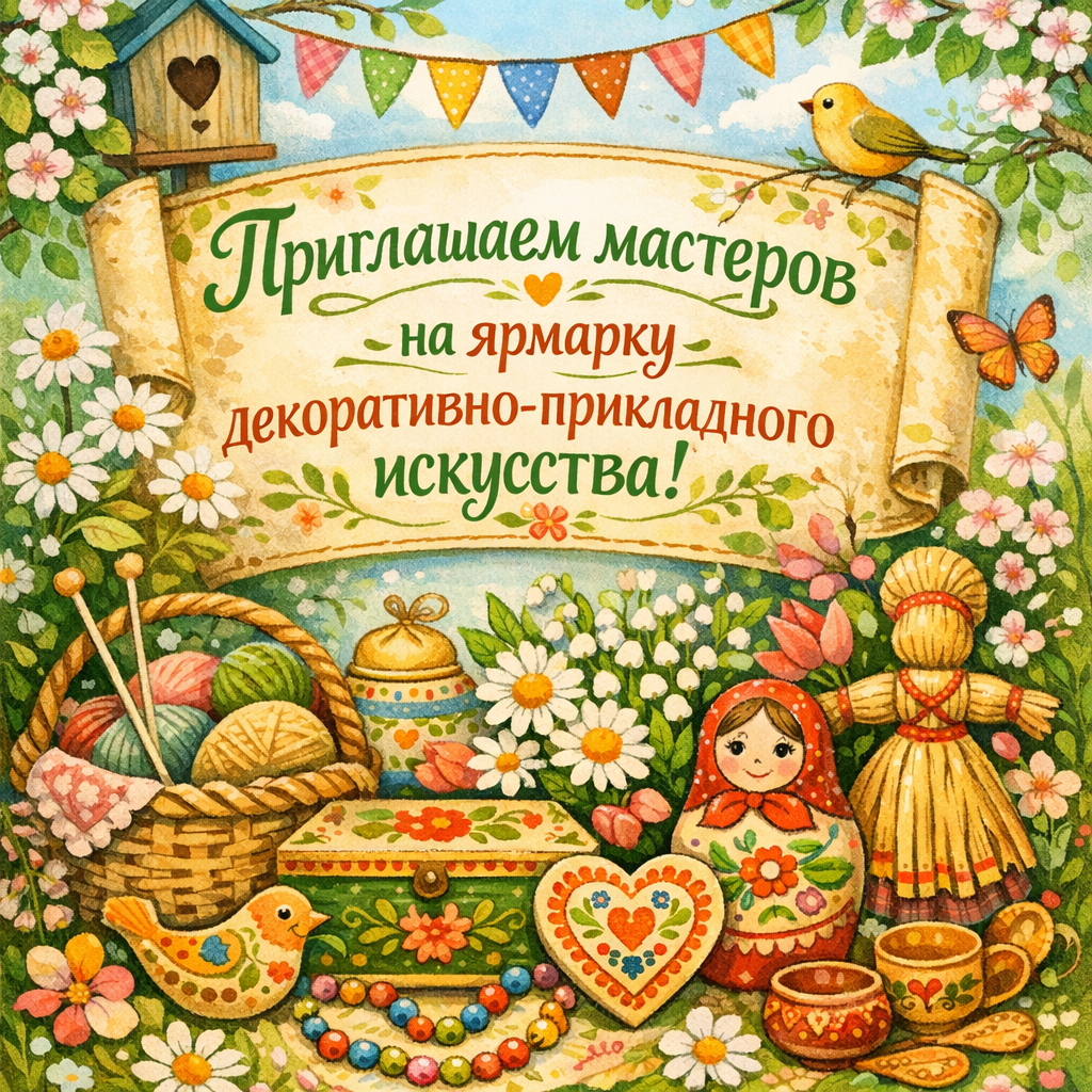 Приглашаем мастеров декоративно-прикладного искусства принять участие в ярмарке.