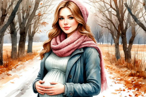 рисунок беременной девушки.