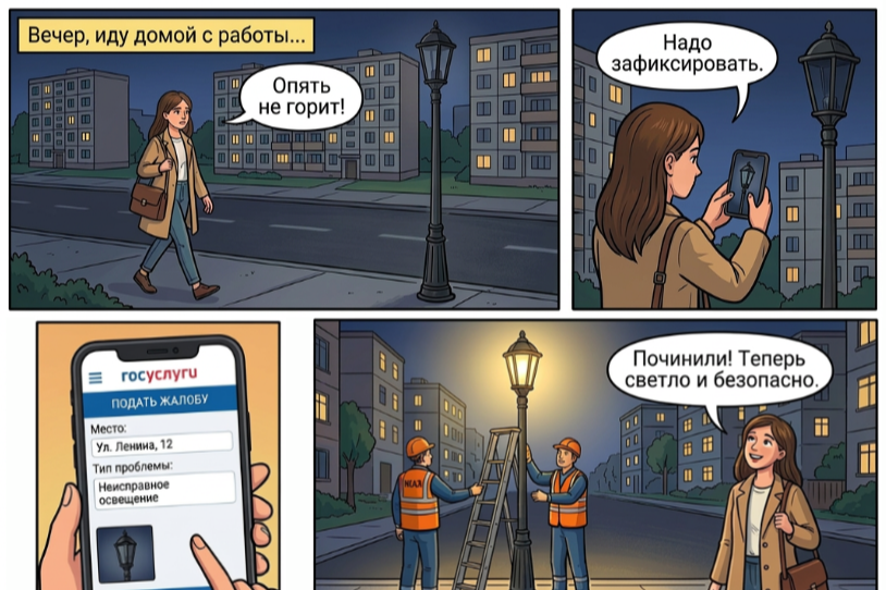 неработающий фонарь.