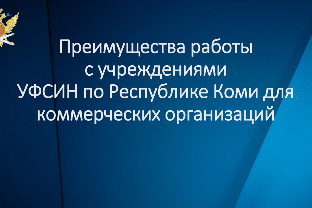 Надпись "преимущества работы с учреждениями УФСИН".